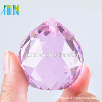 Crystal Pink Chandelier Pendant Faceted Ball Feng Shui Ball